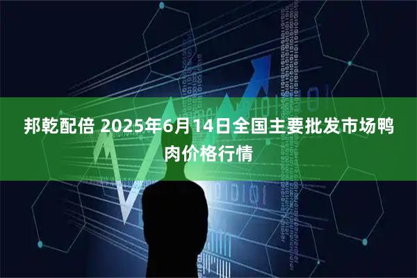 邦乾配倍 2025年6月14日全国主要批发市场鸭肉价格行情