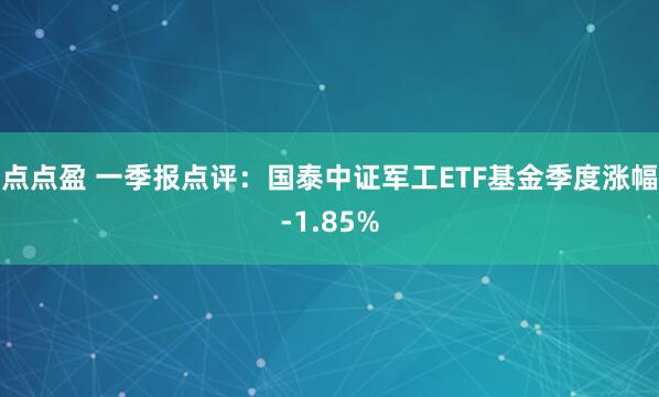 点点盈 一季报点评：国泰中证军工ETF基金季度涨幅-1.85%